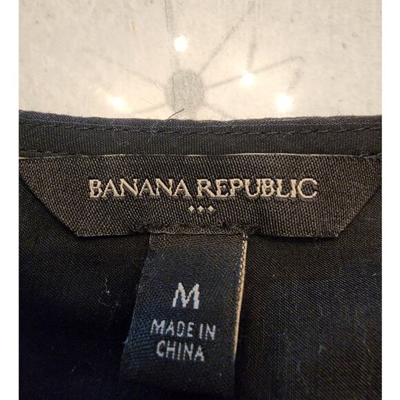 Banana Republic Women's Black Pleated Deep V-Neck Maxi Dress Sheer SZ Medium - Picture 10 of 14